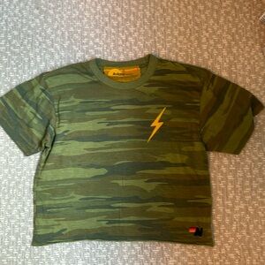 Aviator Nation cropped camo tee (worn once)